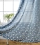 MIUCO Floral Embroidery Semi Sheer Curtains Faux Linen Grommet Curtains for Bedroom 52 x 63 Inch 2 Panels Dusty Blue