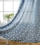 MIUCO Floral Embroidery Semi Sheer Curtains Faux Linen Grommet Curtains for Bedroom 52 x 63 Inch 2 Panels Dusty Blue