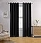 MIUCO Room Darkening Texture Linen Look Blackout Grommet Curtains for Office Set of 2 52x84 Inch Long Black
