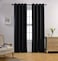 MIUCO Room Darkening Texture Linen Look Blackout Grommet Curtains for Office Set of 2 52x84 Inch Long Black