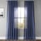 HPD Half Price Drapes Linen Sheer Curtains 96 Inches Long Linen curtain for Bedroom Living Room 1 Panel 50W x 96L Blue Lapis