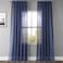 HPD Half Price Drapes Linen Sheer Curtains 96 Inches Long Linen curtain for Bedroom Living Room 1 Panel 50W x 96L Blue Lapis