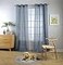 MIUCO Semi Sheer Curtains Poly Linen Textured Solid Grommet Curtains 84 Inches Long for Living Room 2 Panels 2 x 37 Wide x 84 Long Dusty Blue