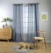 MIUCO Semi Sheer Curtains Poly Linen Textured Solid Grommet Curtains 84 Inches Long for Living Room 2 Panels 2 x 37 Wide x 84 Long Dusty Blue