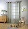 MIUCO Semi Sheer Curtains Poly Linen Textured Solid Grommet Curtains 84 Inches Long for Living Room 2 Panels 2 x 37 Wide x 84 Long Sage