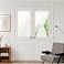 Aquazolax Transparent Sheer Door Window Curtain Elegant Solid Voile Curtain French Door Panel 54x40Inch with Bonus Tieback 1 Piece Pure White