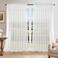 Dreaming Casa Solid Sheer Curtains Draperies White Rod Pocket 2 Panels 100 W x 102 L