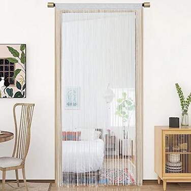 HSYLYM Spaghetti String Curtains for Doorways Privacy Door Frame Tassel Hippy Wall Kitchen Hallway Boho Fringe Curtain Hanging Door Room Dividers Decor 1 Panel39110in100280cmWhite