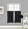 Elegant Home 2 Short Panels Tiers Small Window Treatment Curtain Blackout 28 W X 36 L Each for Kitchen Bathroom R5 Black