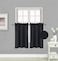 Elegant Home 2 Short Panels Tiers Small Window Treatment Curtain Blackout 28 W X 36 L Each for Kitchen Bathroom R5 Black