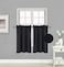 Elegant Home 2 Short Panels Tiers Small Window Treatment Curtain Blackout 28 W X 36 L Each for Kitchen Bathroom R5 Black