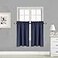 Elegant Home 2 Short Panels Tiers Small Window Treatment Curtain Blackout 28 W X 36 L Each for Kitchen Bathroom R5 Navy Blue