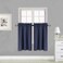 Elegant Home 2 Short Panels Tiers Small Window Treatment Curtain Blackout 28 W X 36 L Each for Kitchen Bathroom R5 Navy Blue