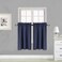 Elegant Home 2 Short Panels Tiers Small Window Treatment Curtain Blackout 28 W X 36 L Each for Kitchen Bathroom R5 Navy Blue