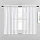 NICETOWN Faux Linen Sheer Curtains Privacy Semitransparent Light Filtering Semi Voile Sheer Drapes for Bathroom 52 Inch Width 45 Inch Length 1 Pair White