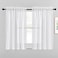 NICETOWN Faux Linen Sheer Curtains Privacy Semitransparent Light Filtering Semi Voile Sheer Drapes for Bathroom 52 Inch Width 45 Inch Length 1 Pair White