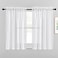 NICETOWN Faux Linen Sheer Curtains Privacy Semitransparent Light Filtering Semi Voile Sheer Drapes for Bathroom 52 Inch Width 45 Inch Length 1 Pair White