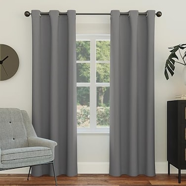 Sun Zero Easton Energy Saving Blackout Grommet Curtain Panel 40 x 95 Gray