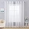 MIULEE 2 Panels Solid Color White Sheer Curtains Elegant Grommet Window Voile PanelsDrapesTreatment for Bedroom Living Room 54X96 Inch