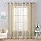 MIULEE 2 Panels Farmhouse Solid Color Beige Sheer Curtains Elegant Grommet Window Voile PanelsDrapesTreatment for Bedroom Living Room 54X84 Inch