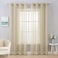 MIULEE 2 Panels Farmhouse Solid Color Beige Sheer Curtains Elegant Grommet Window Voile PanelsDrapesTreatment for Bedroom Living Room 54X84 Inch