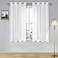 DWCN Sheer Curtains Linen Look Grommet Curtain for Bedroom White Window Curtains for Kitchen Room Set of 2 Panels 52 x 54 Inch Long