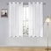 DWCN Sheer Curtains Linen Look Grommet Curtain for Bedroom White Window Curtains for Kitchen Room Set of 2 Panels 52 x 54 Inch Long