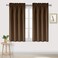 DWCN Brown Blackout Curtains for Bedroom Rod Pocket Thermal Insulated Room Darkening Drapes for Living Room W 42 x L 54 Inch 2 Panels