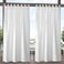 Exclusive Home Cabana Solid IndoorOutdoor Light Filtering HookandLoop Tab Top Curtain Panel 54x108 Winter White Set of 2