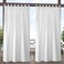 Exclusive Home Cabana Solid IndoorOutdoor Light Filtering HookandLoop Tab Top Curtain Panel 54x108 Winter White Set of 2