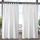 Exclusive Home Cabana Solid IndoorOutdoor Light Filtering HookandLoop Tab Top Curtain Panel 54x108 Winter White Set of 2