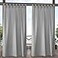 Exclusive Home Cabana Solid IndoorOutdoor Light Filtering HookandLoop Tab Top Curtain Panel Pair 54x84 Cloud Grey