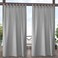 Exclusive Home Cabana Solid IndoorOutdoor Light Filtering HookandLoop Tab Top Curtain Panel Pair 54x84 Cloud Grey
