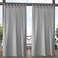 Exclusive Home Cabana Solid IndoorOutdoor Light Filtering HookandLoop Tab Top Curtain Panel Pair 54x84 Cloud Grey