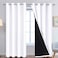 Yakamok Pure White 100 Blackout Curtains 2 Thick Layers Completely Blackout Curtains Thermal Insulated Noise Reducing Drapes for Bedroom52Wx96L Pure White 2 Panels
