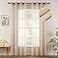 MIULEE 2 Panels Beige Semi Sheer Window Curtains Elegant Grommet Top Window Voile DrapesTreatment Linen Textured Panels for Bedroom Living Room 54X84 Inches