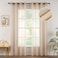 MIULEE 2 Panels Beige Semi Sheer Window Curtains Elegant Grommet Top Window Voile DrapesTreatment Linen Textured Panels for Bedroom Living Room 54X84 Inches