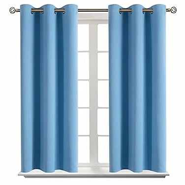 BGment Room Darkening Curtains 45 Inches Long Grommet Thermal Insulated Drapes Window Treatment Curtains for Bedroom 2 Panels 38 x 45 Inch Sky Blue