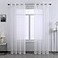 DONREN 72 Inches Long White Voile Curtains for Living Room Set of 2 Solid Textured Sheer Panels with Ring Top
