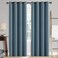 MIULEE Linen Texture Curtains for Bedroom Solid 100 Blackout Thermal Insulated Dusty Blue Curtains Grommet Room Darkening Drapes Luxury Decor for Living Room 52x96 Inch 2 Panels