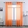 DONREN 2 Piece Luxury Textured Sheer Voile Window Treatment Curtain Grommet Panels for Bedroom 52 W x 84 L Orange