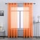 DONREN 2 Piece Luxury Textured Sheer Voile Window Treatment Curtain Grommet Panels for Bedroom 52 W x 84 L Orange