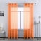 DONREN 2 Piece Luxury Textured Sheer Voile Window Treatment Curtain Grommet Panels for Bedroom 52 W x 84 L Orange