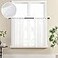MRTREES White Sheer Kitchen Curtains 36 inch Length Short Kitchen Tiers Light Filtering Rod Pocket Voile Transparent Half Window Curtains for Small Windows Bathroom 25 x 36 inches Long 2 Panels