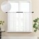 MRTREES White Sheer Kitchen Curtains 36 inch Length Short Kitchen Tiers Light Filtering Rod Pocket Voile Transparent Half Window Curtains for Small Windows Bathroom 25 x 36 inches Long 2 Panels