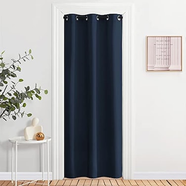 NICETOWN Living Room Curtain Window Treatment Energy Saving Thermal Insulated Solid Grommet Blackout DrapeDrapery Navy Sold Individually 42 by 84inch