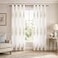 VOGOL Embroidered Sheer Curtains 84 inches Long Grommet Window Treatment Voile Panel Drape for Living Room Kichen Two Panels W54 x L84 inch
