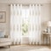 VOGOL Embroidered Sheer Curtains 84 inches Long Grommet Window Treatment Voile Panel Drape for Living Room Kichen Two Panels W54 x L84 inch