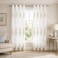 VOGOL Embroidered Sheer Curtains 84 inches Long Grommet Window Treatment Voile Panel Drape for Living Room Kichen Two Panels W54 x L84 inch