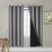 Yakamok Gray Full Shading Curtain Panels for Windows 2 Thick Layers Thermal Insulated Drapes with Black Liner for Living Room52Wx72L Grey 2 Panels